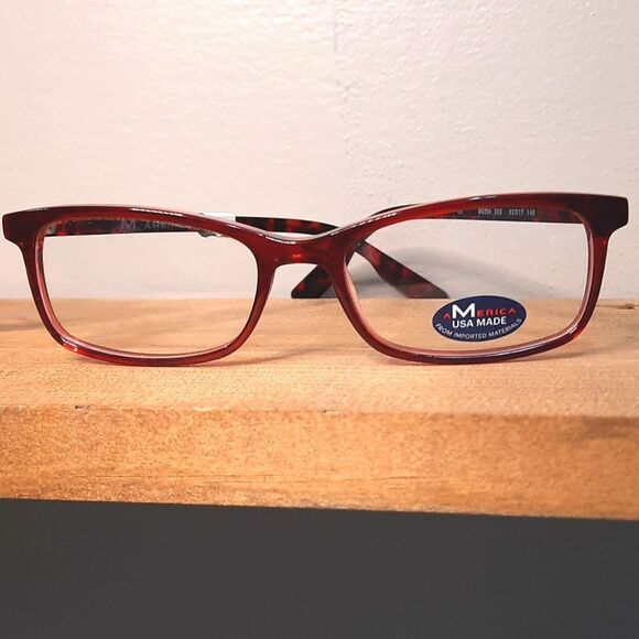 Made in USA Eyeglass Frame, Prescription-ready, red petite glasses 52-17-140 NEW - Picture 6 of 6